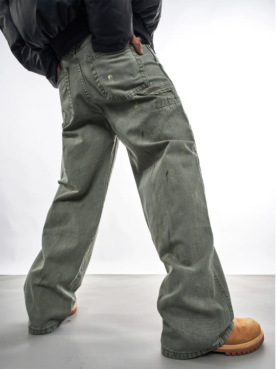 F3F Select Ink Splashed Distressed Work Painter Jeans | Face 3 Face