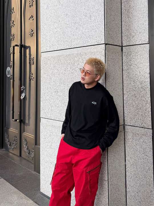 UNDERWATER Black Thorn Ring Logo Print Long Sleeve Tee | Face 3 Face