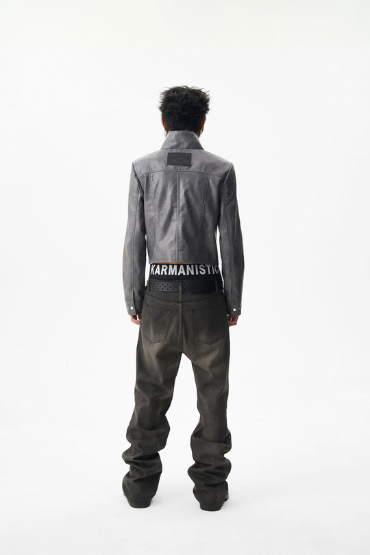 KARMANISTIC Racing Short Leather Jacket | Face 3 Face