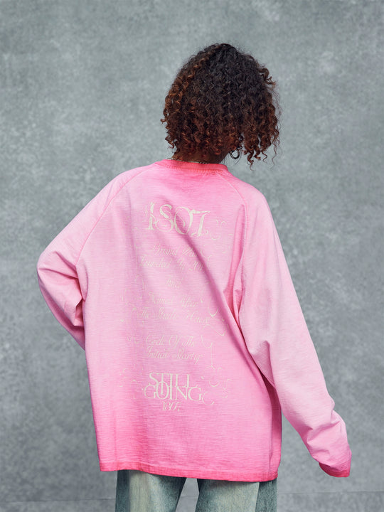 1807 Printed Heavy Wash Raglan Long Sleeve Tee | Face 3 Face