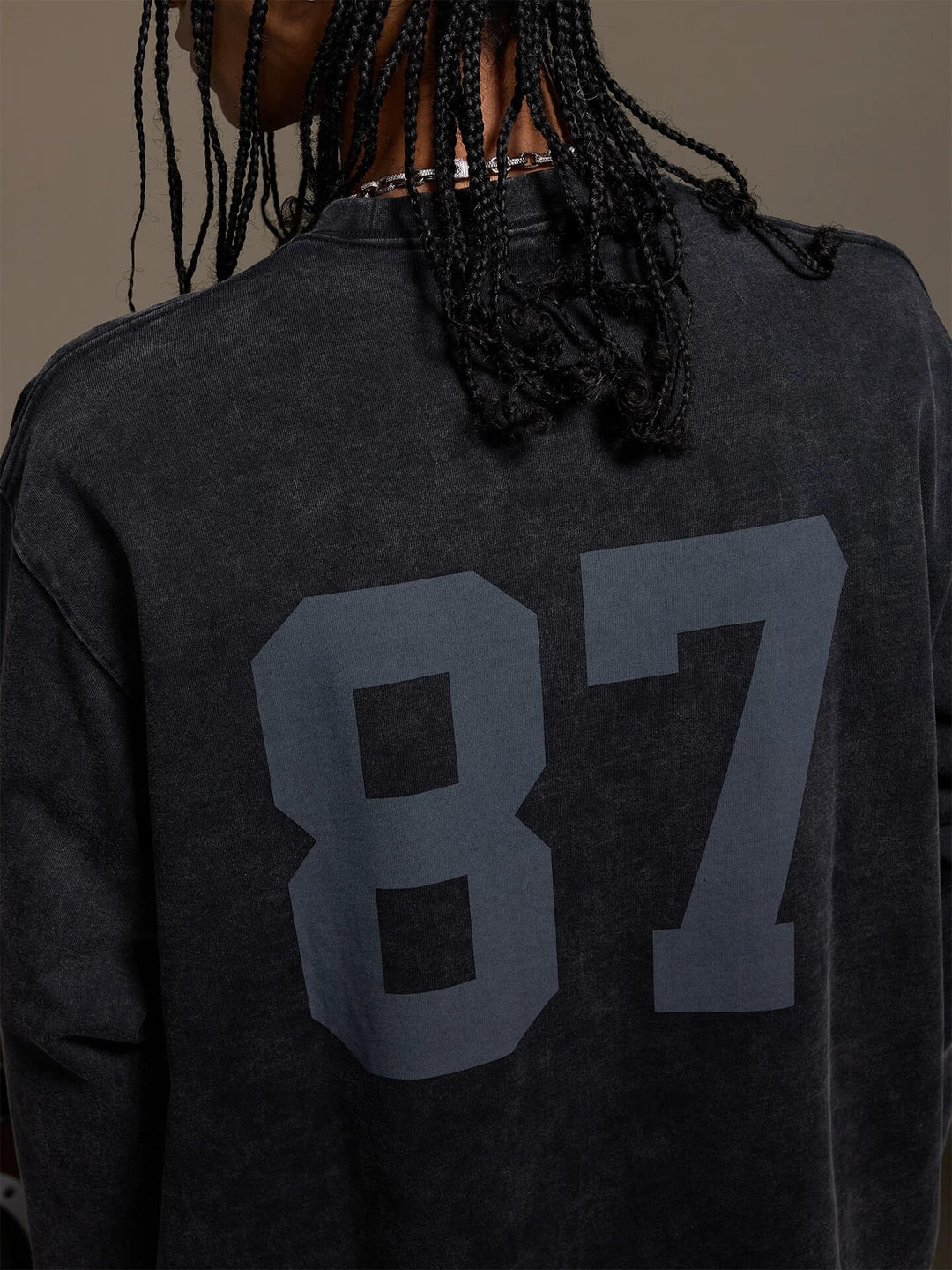 1807 Pegasus Embroidered Patch Distressed Long Sleeve Tee | Face 3 Face