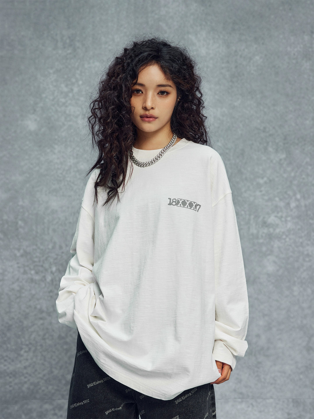 1807 18XXX7 Printed Basic Long Sleeve Tee | Face 3 Face