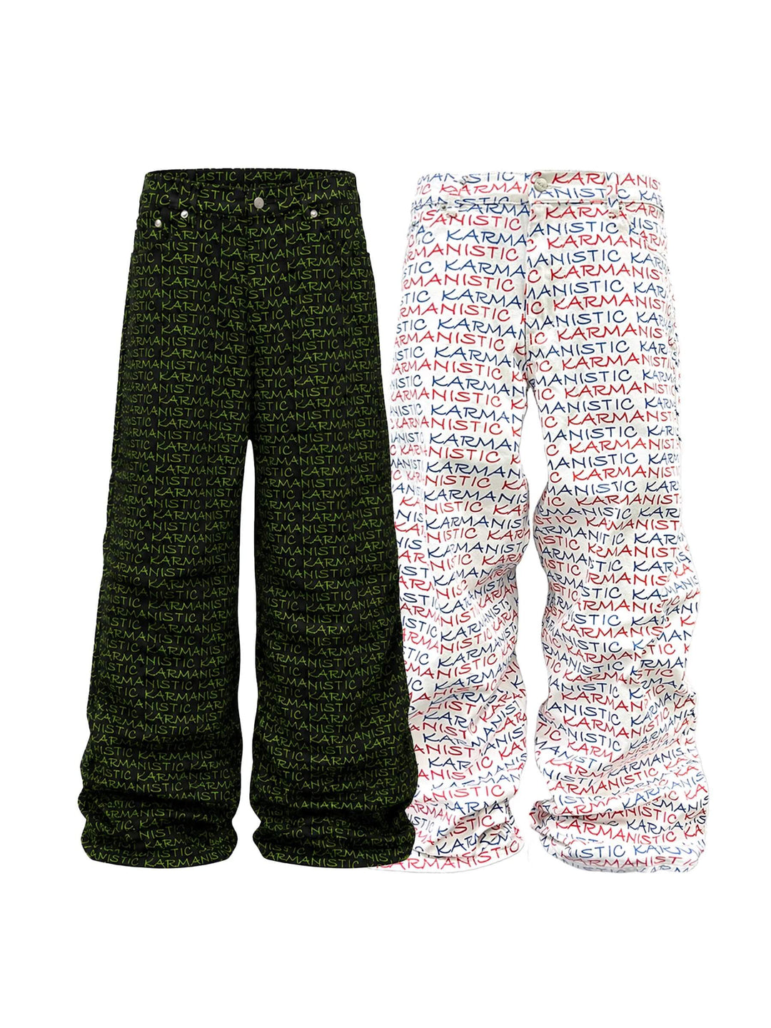 KARMANISTIC All Over Logo Print Baggy Jeans | Face 3 Face