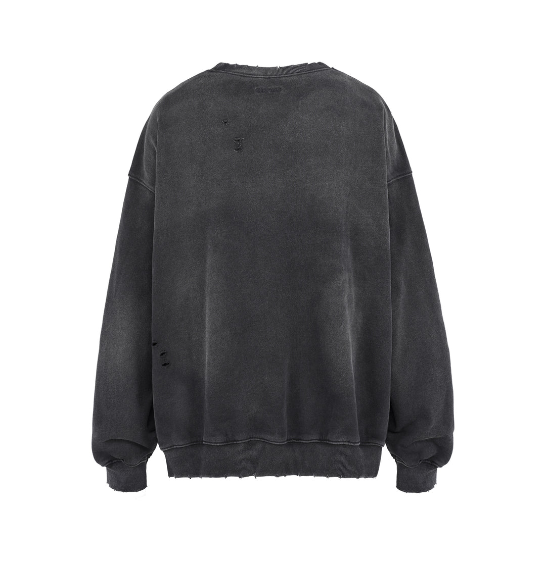 UNDERWATER Wormhole Destruction Alive Printed Faded Sweatshirt