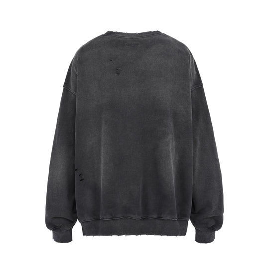 UNDERWATER Wormhole Destruction Alive Printed Faded Sweatshirt