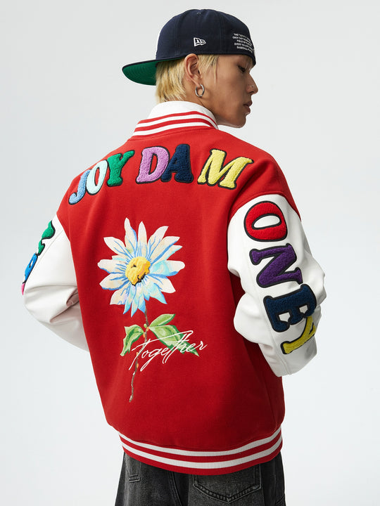 MEDM Daisy Floral Varsity Jacket | Face 3 Face