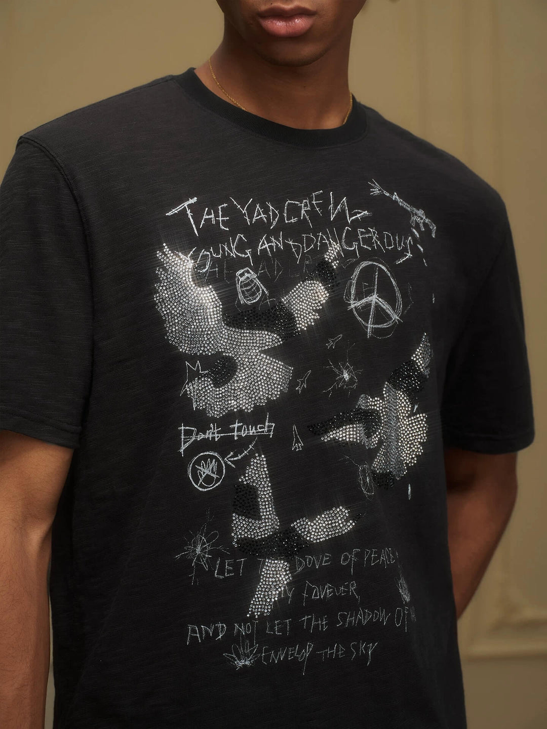 YADcrew Vintage Rhinestone Camo Dove Tee | Face 3 Face