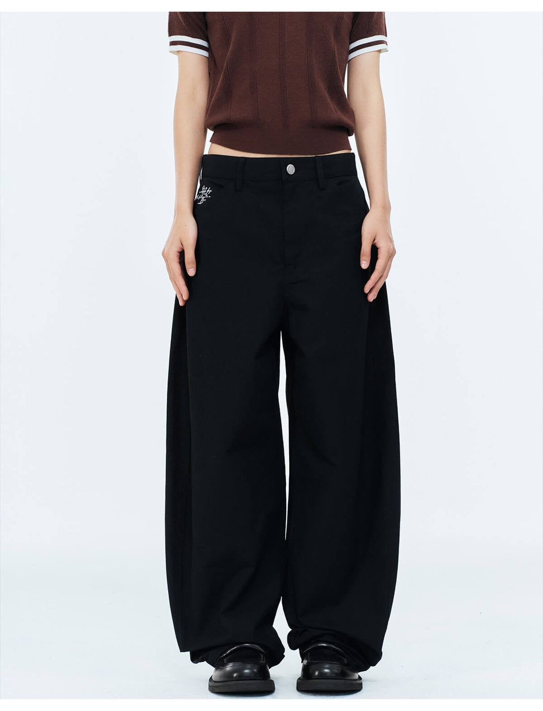 MEDM Lightweight Embroidered Baggy Pants | Face 3 Face