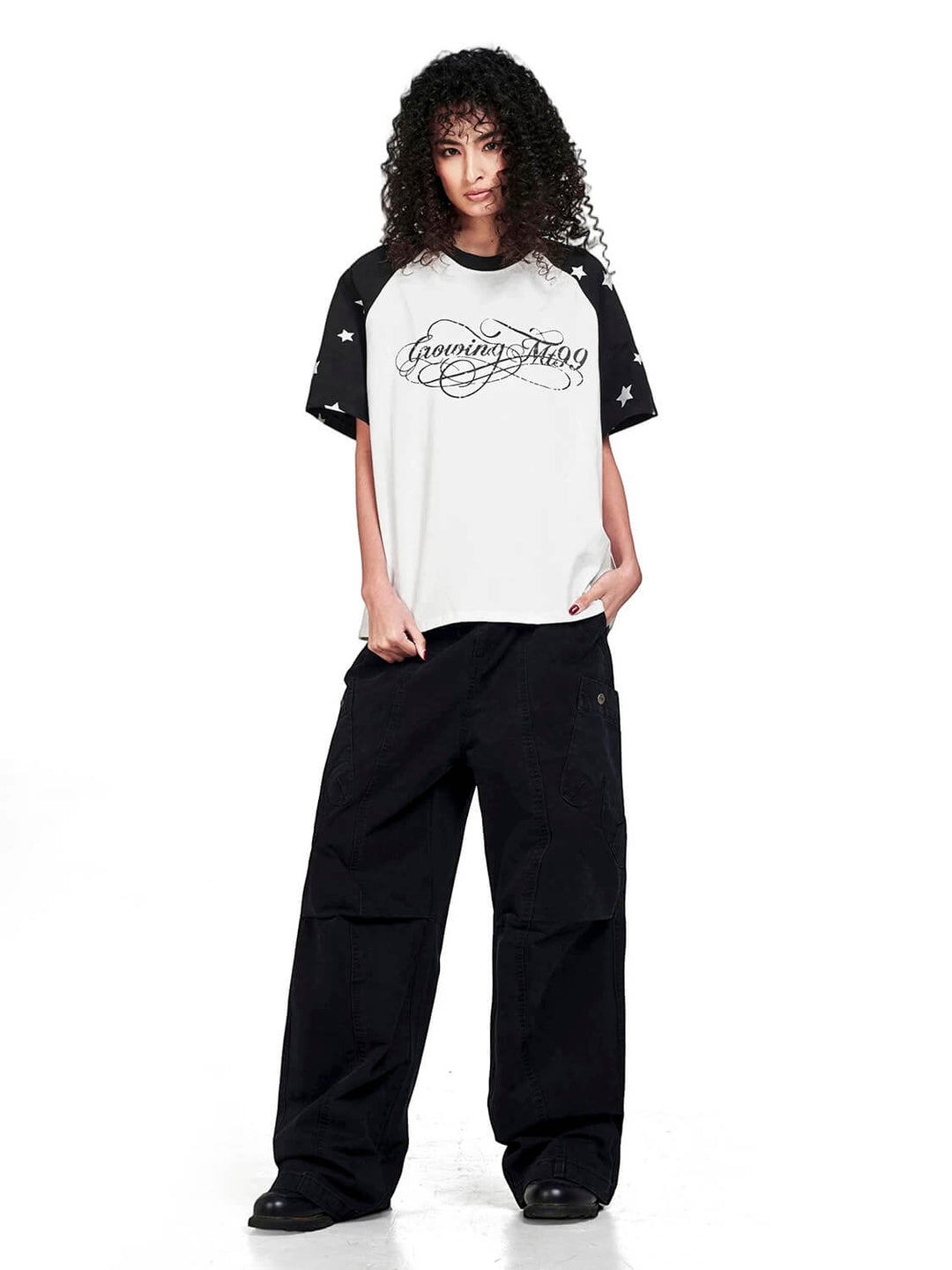 F3F Select Star Print Raglan Color Block Tee | Face 3 Face