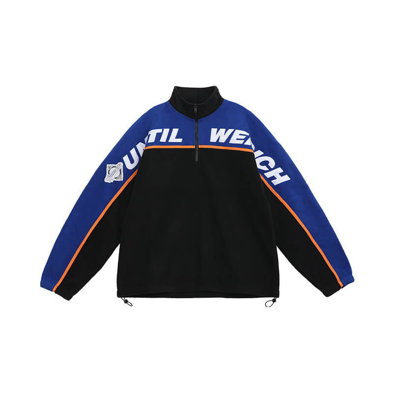 UNTILWERICH Half Zip Color Block Fleece Sweatshirt