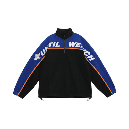 UNTILWERICH Half Zip Color Block Fleece Sweatshirt