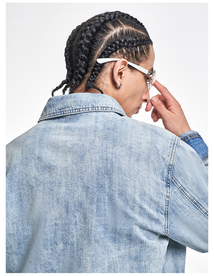 F3F Select Multi Pocket Washed Work Denim Jacket | Face 3 Face