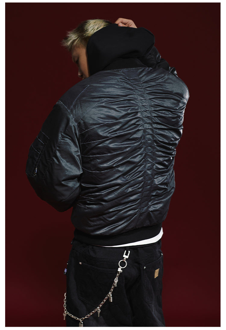 Remedy Pleated Back Design MA-1 Bomber Jacket | Face 3 Face