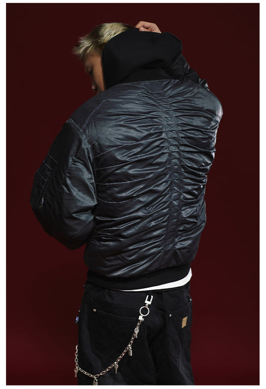 Remedy Pleated Back Design MA-1 Bomber Jacket | Face 3 Face