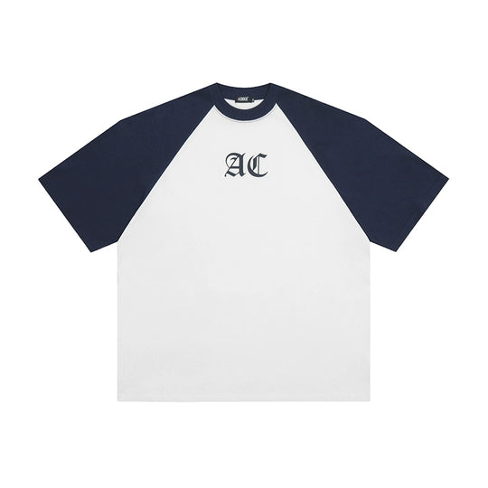 AC Logo Print Raglan Sleeve Tee | Face 3 Face