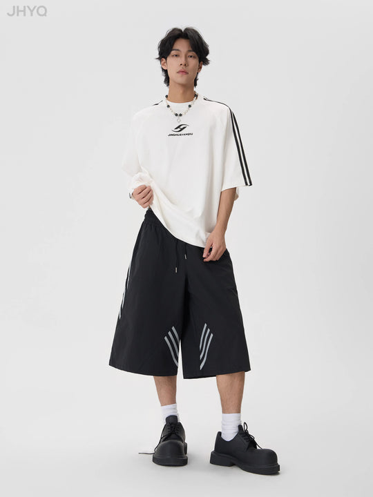 JHYQ Striped Sports Baggy Shorts