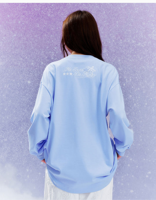 MEDM Flower Star Logo Embroidered Long Sleeve Tee | Face 3 Face