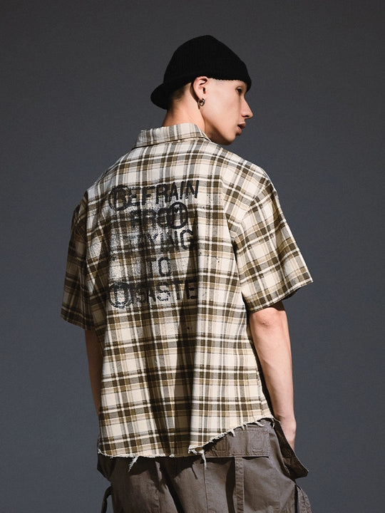 Remedy Skull Print Plaid Short Sleeve Shirt | Face 3 Face