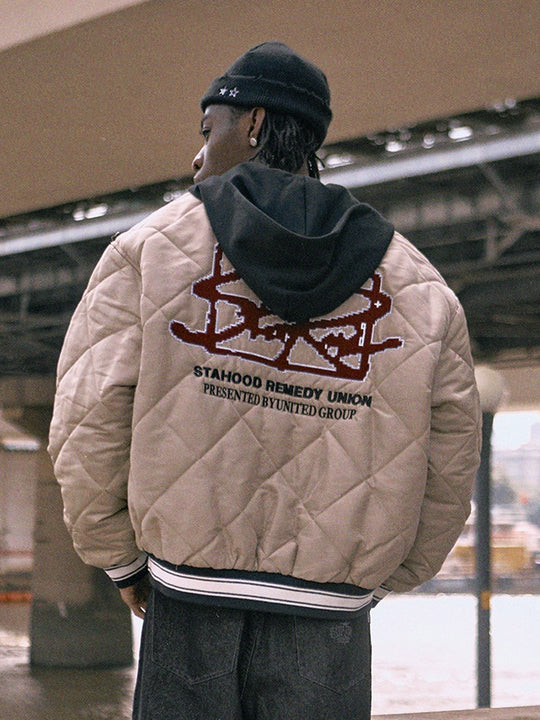 Remedy x STA STARMD Embroidered Quilted Hoodie Jacket | Face 3 Face