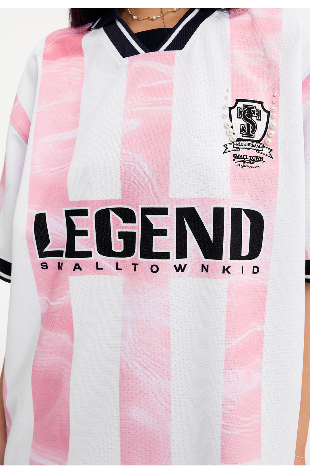 Small Town Kid Water Ripple Striped Polo Jersey | Face 3 Face