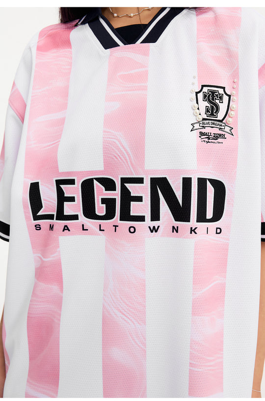 Small Town Kid Water Ripple Striped Polo Jersey | Face 3 Face