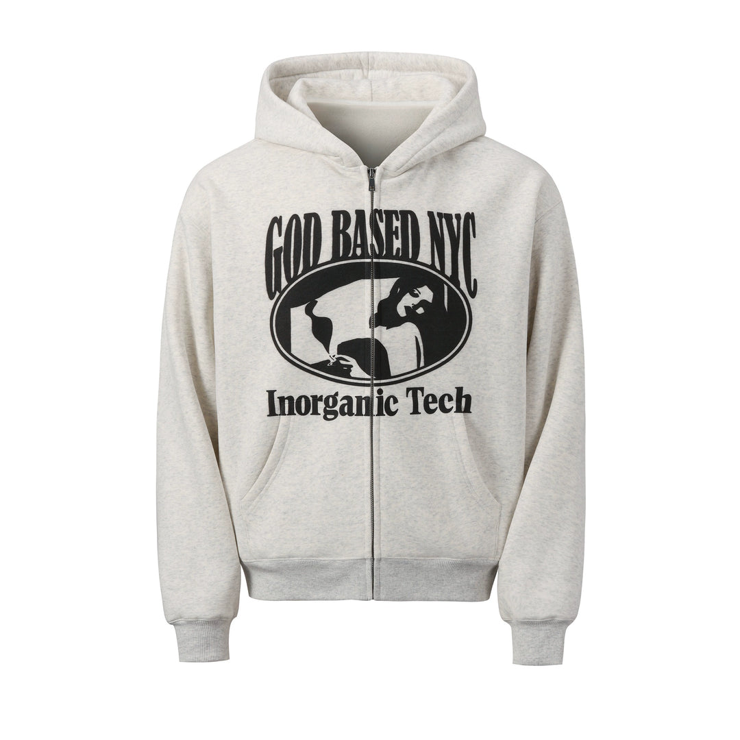 NOVACAM Vintage Print Zip Up Hoodie | Face 3 Face