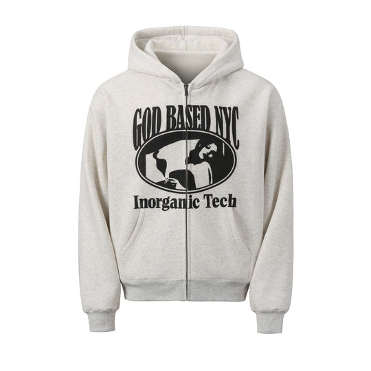 NOVACAM Vintage Print Zip Up Hoodie | Face 3 Face