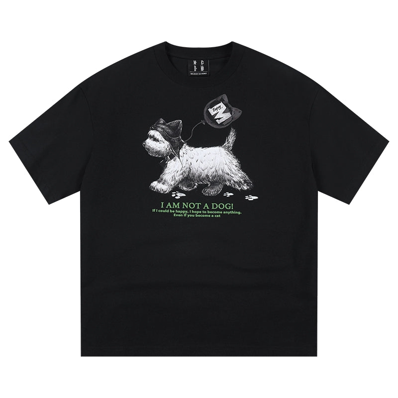 MEDM Cat Ear Hat Puppy Balloon Print Tee | Face 3 Face