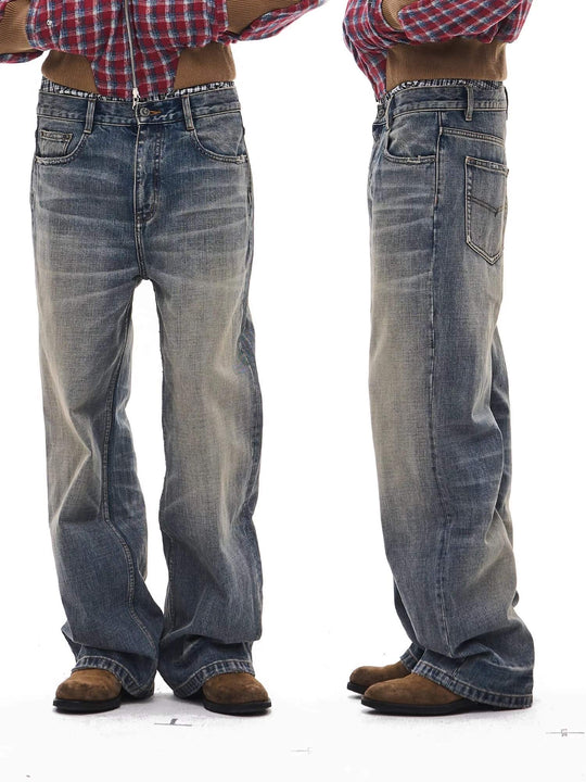 EXITMODE BY BLIND NO PLAN Vintage Washed Distressed Straight Jeans | Face 3 Face