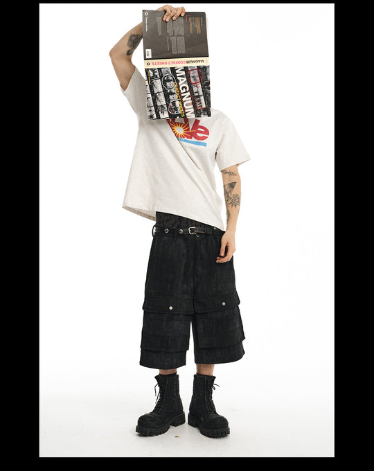 NOVACAM Camouflage & Black Baggy Work Cargo Shorts | Face 3 Face