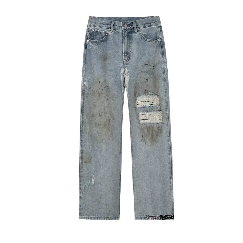 MEDM Washed Frayed Paisley Patch Jeans | Face 3 Face
