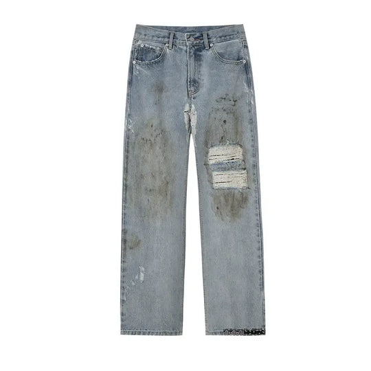 MEDM Washed Frayed Paisley Patch Jeans | Face 3 Face