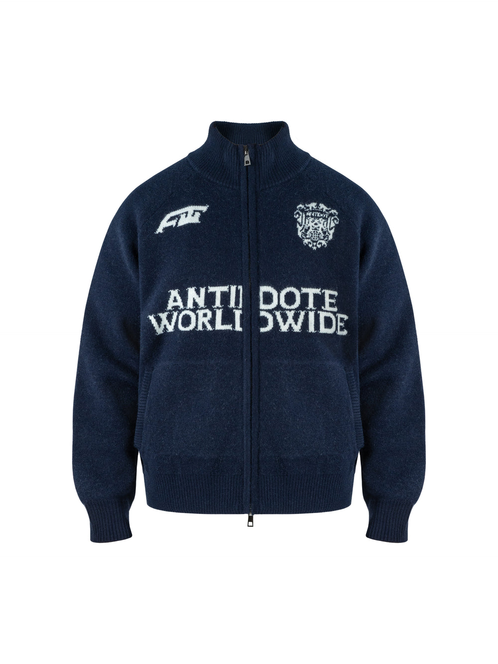 ANTIDOTE Logo Zip Knit Cardigan | Face 3 Face