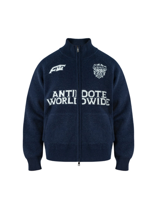 ANTIDOTE Logo Zip Knit Cardigan | Face 3 Face