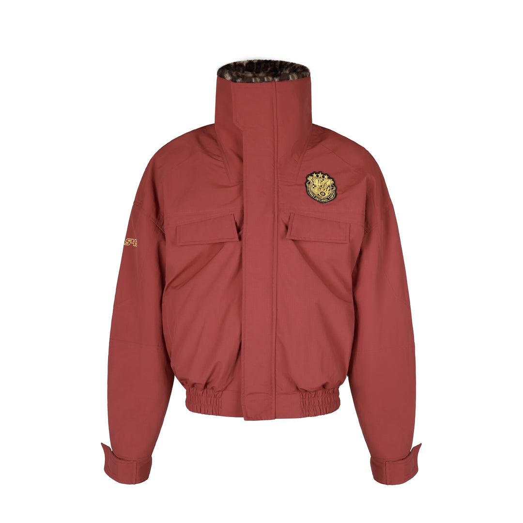 S45 Leopard Fur Lined Nylon Tactical Jacket | Face 3 Face