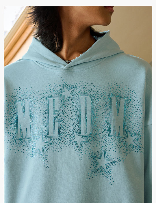 MEDM Rhinestone Star & Logo Hoodie | Face 3 Face