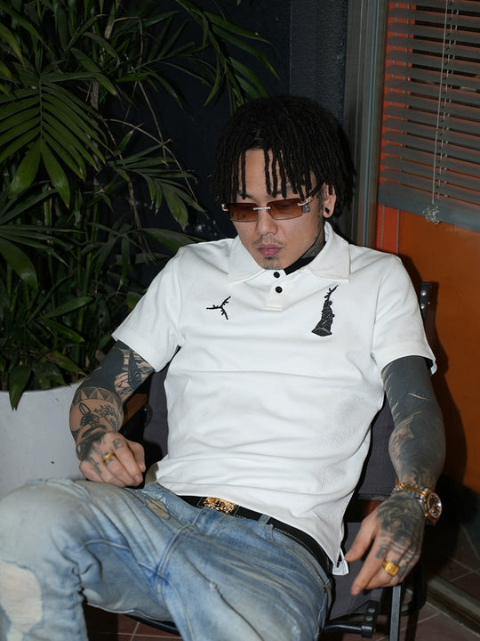 TGFCLUB Statue of Liberty Embroidery Slim Fit Polo | Face 3 Face