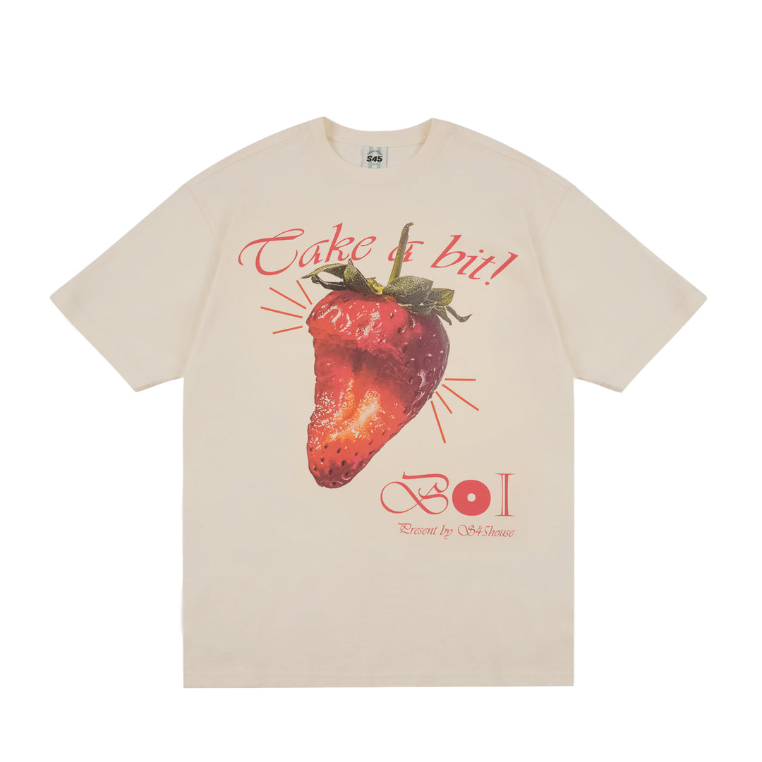 S45 Strawberry Fruit Print Tee | Face 3 Face