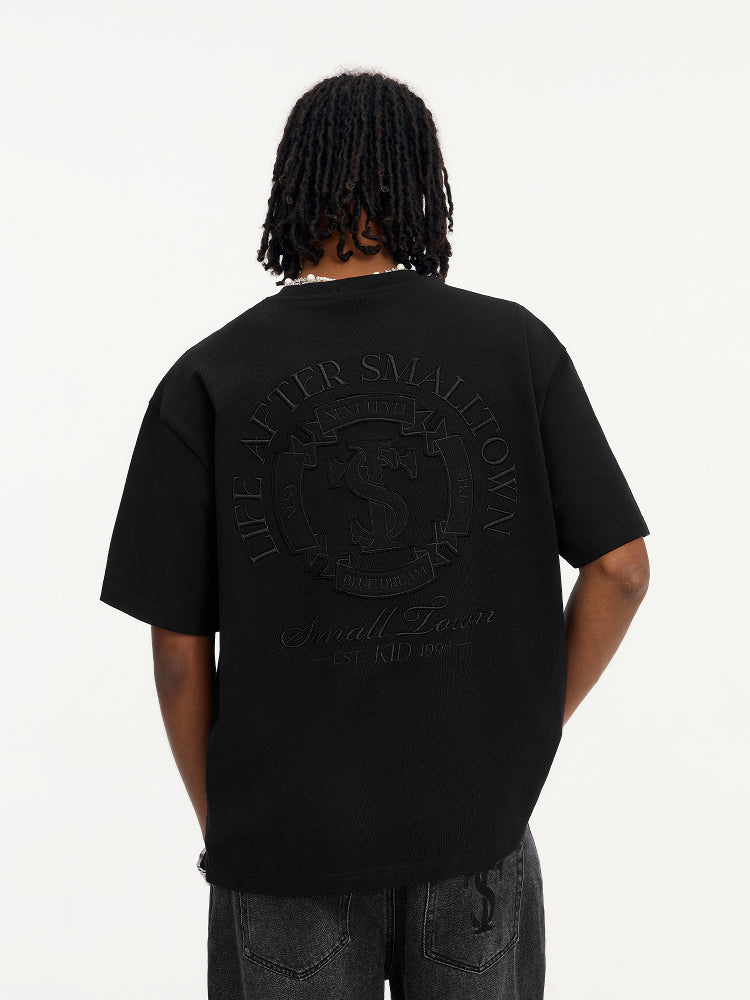 Small Town Kid Round Cross Patch Embroidered Tee | Face 3 Face