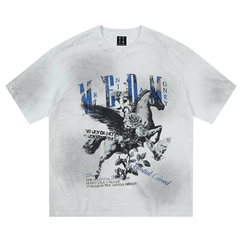 MEDM Pegasus Print Washed Tee | Face 3 Face