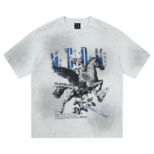 MEDM Pegasus Print Washed Tee | Face 3 Face