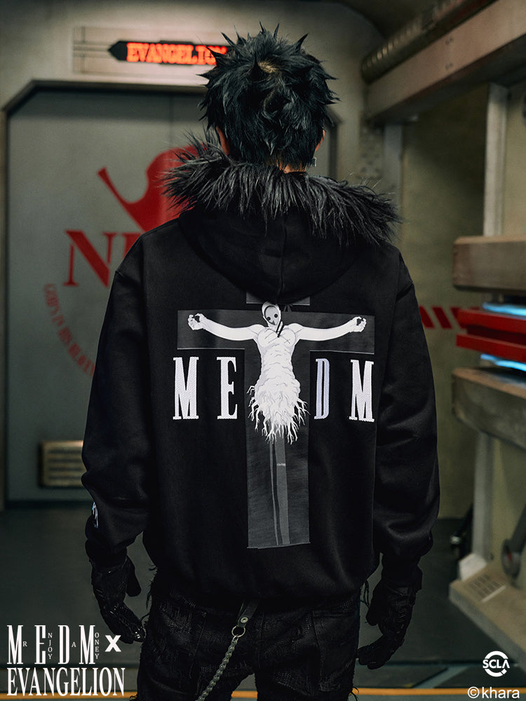 MEDM x EVA Lilith Removable Fur Zip-Up Hoodie | Face 3 Face