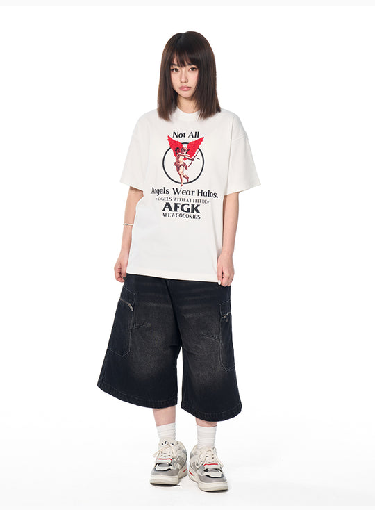 AFGK Archery Angel Embroidered Print Tee | Face 3 Face