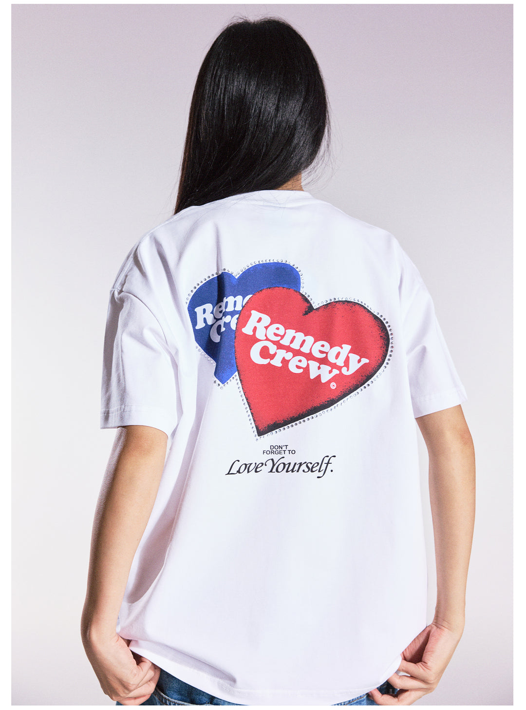 Remedy Blue and Red Love Heart Rhinestone Tee | Face 3 Face
