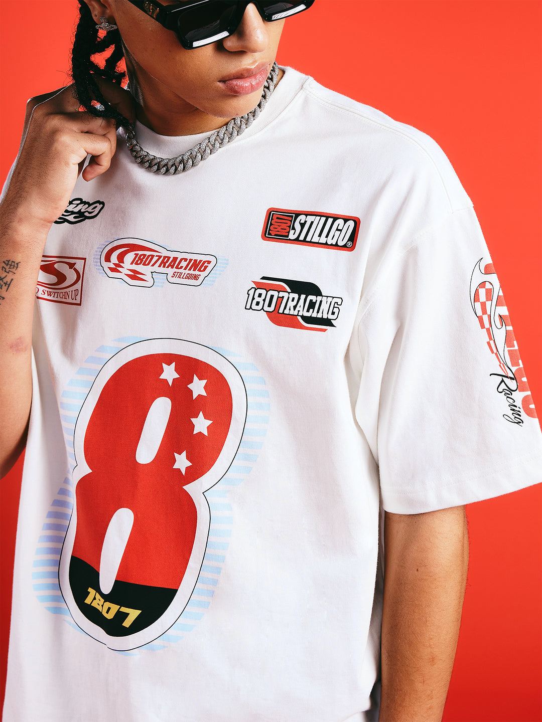 1807 Number 8 Racing Print Tee | Face 3 Face