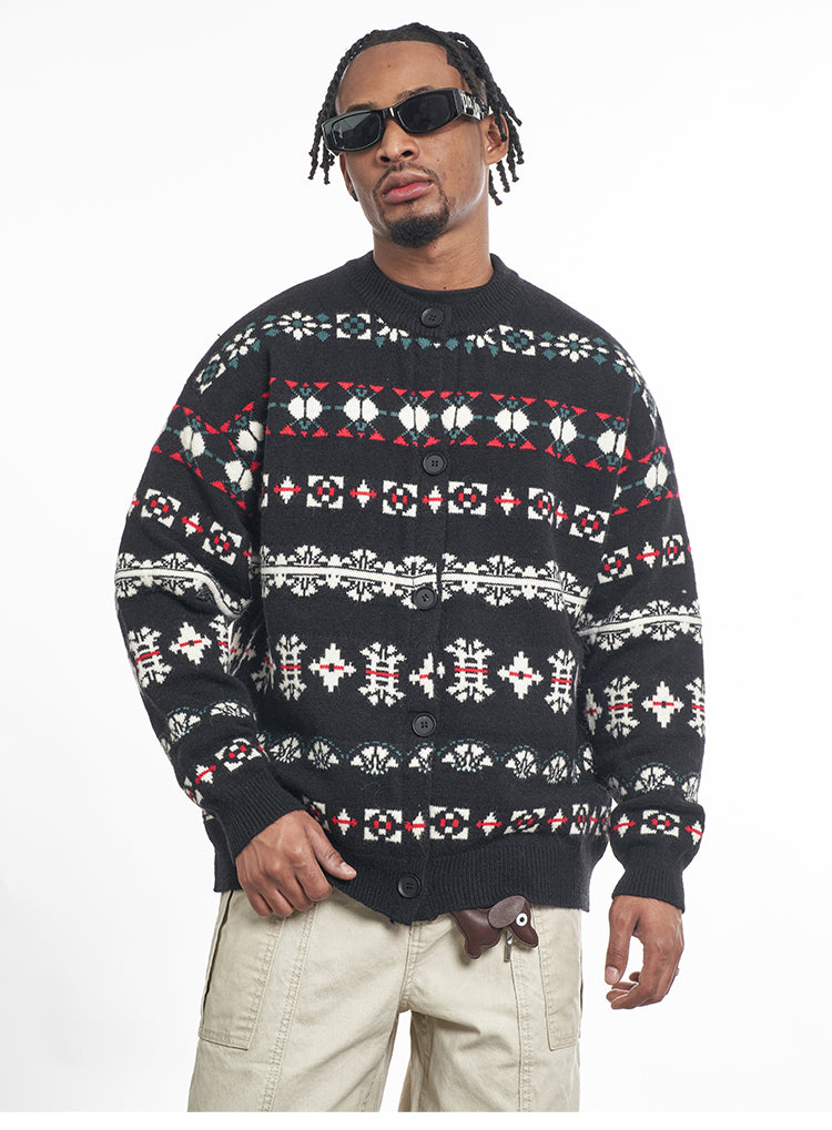 F3F Select Snowflake Button Knit Cardigan | Face 3 Face