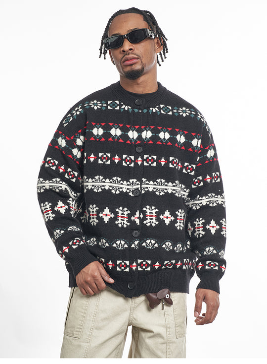 F3F Select Snowflake Button Knit Cardigan | Face 3 Face