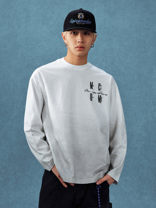 MEDM Gradient Washed Long Sleeve Tee | Face 3 Face