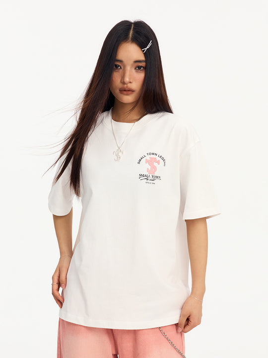Small Town Kid Embroidered Logo Leather Label Tee | Face 3 Face