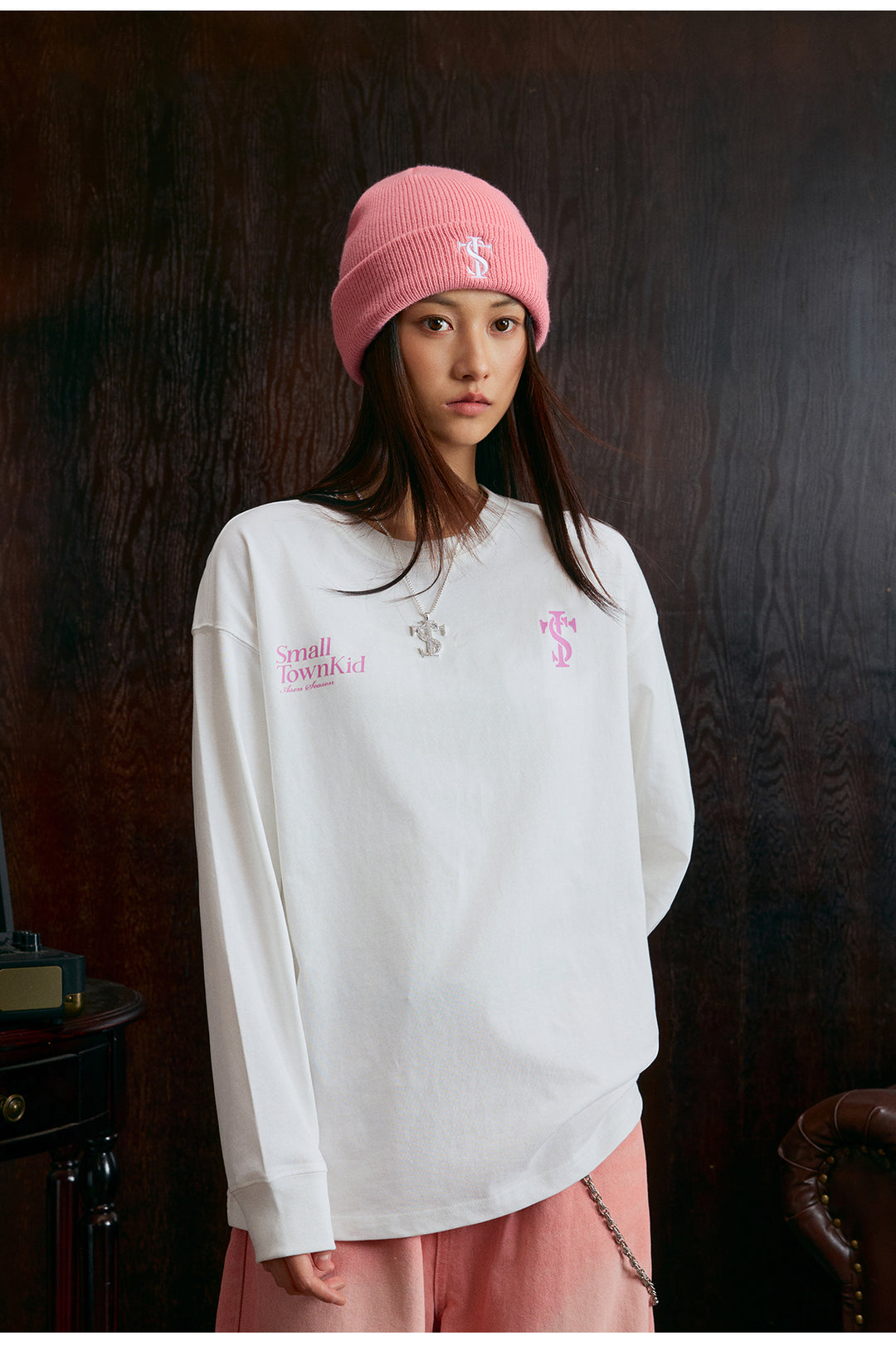 Small Town Kid Typography Logo Long Sleeved Tee | Face 3 Face